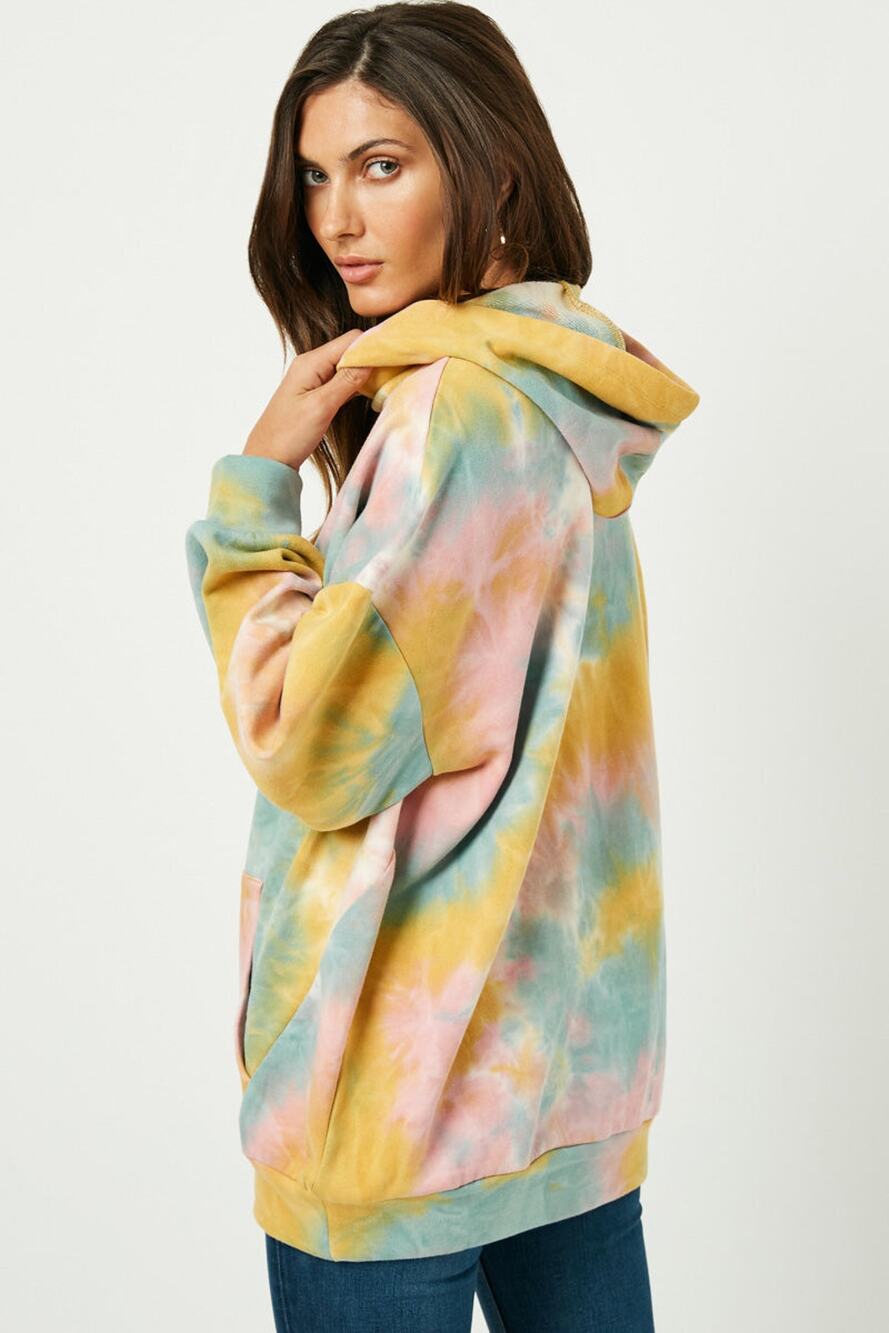 HAYDEN Harmony Misses Oversized Tie Dye Hooded Sweatshirt Small